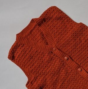 Hand Knit Orange Vest